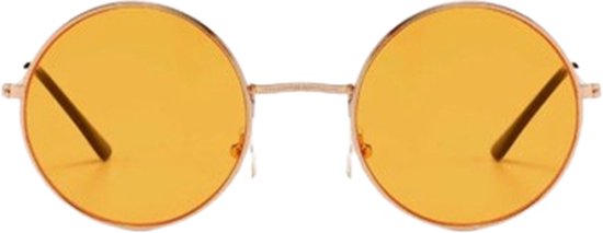 Hippie zonnebril rond - Festival bril - Rave bril - Glasses - Koningsdag - EK voetbal - Oranje spiegelglas van HI — afbeelding 2