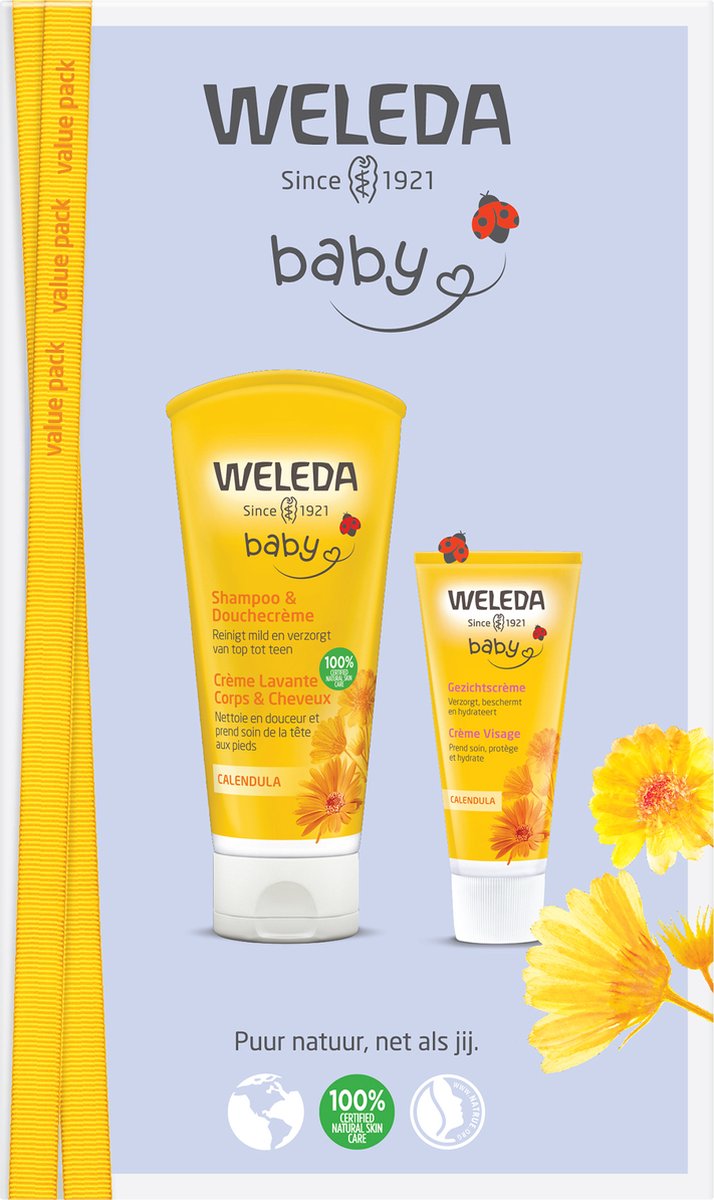Goedkoopste WELEDA - Valuepack Shampoo & Douchecrème en gezichtscreme - Baby & Kind - Calendula - 100 natuurlijk