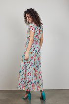 DIDI Dames Dress Nimes in Green with Pink blossom print maat 44