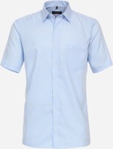 CASA MODA comfort fit overhemd - korte mouw - twill - blauw geruit - Strijkvriendelijk - Boordmaat: 50
