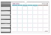 MGPcards - 18 Maanden Familieplanner 2024-2025 - 6 Personen - Kalender - Familyplanner - 34 x 24,5 cm - Zwart/Grijs