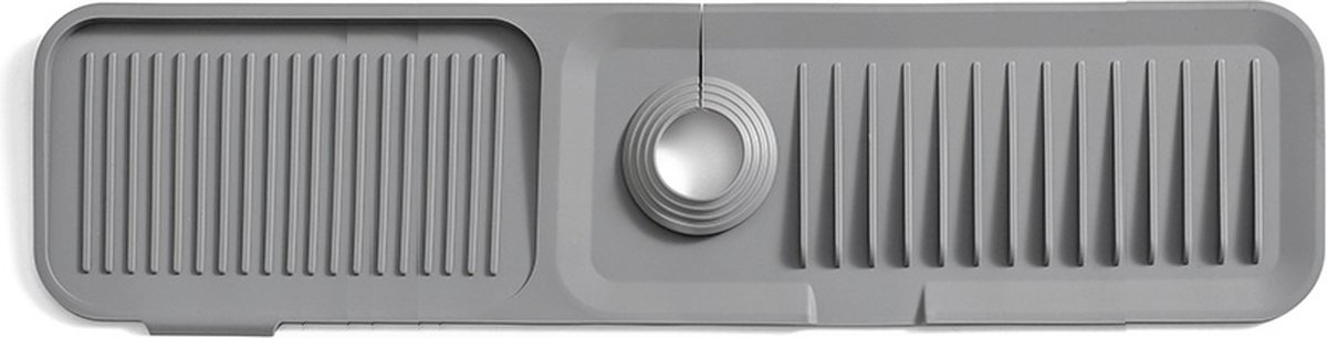 Waterval XL Siliconen Mat voor Keukenkraan – Anti lek tray Keuken Badkamer - Wastafel Splash Bescherming - Donkergrijs 61CM
