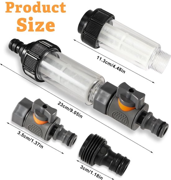 Lot De 8 Filtres à Eau Pour Camping-car – Crépines, Adaptateur 3/4, Vanne Réglable, Transparent Facile à Nettoyer