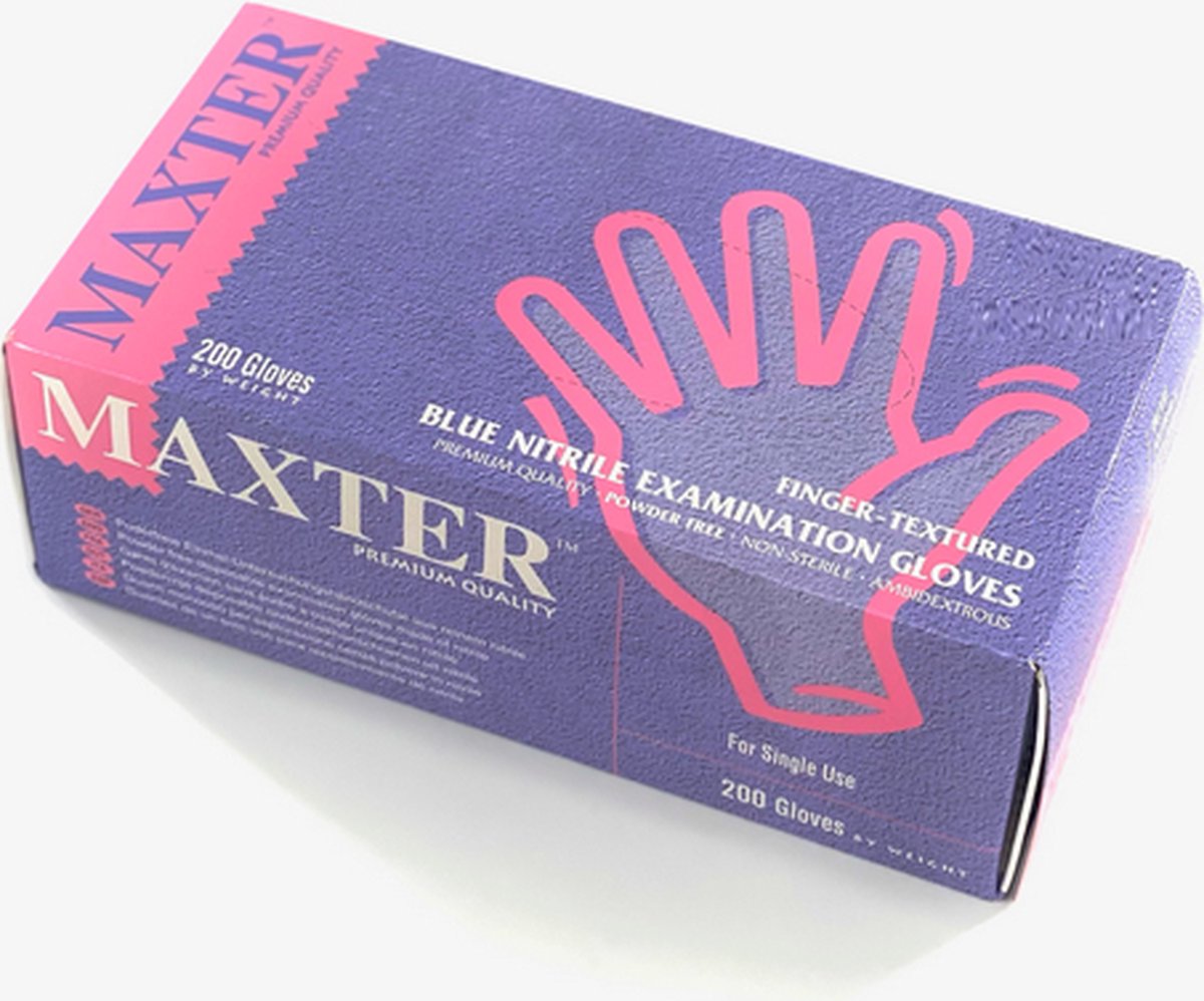 Doos van 200 blauwe niet-gepoederde NITRIL handschoenen Large - 1 doos van 200 handschoenen