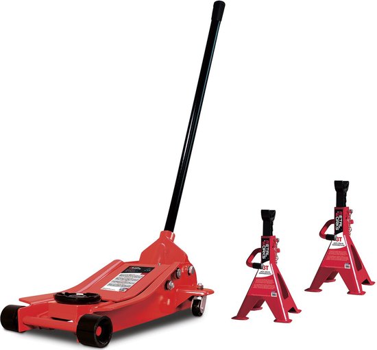 MW Tools garagekrik 2,5T laag profiel met set van 2 assteunen