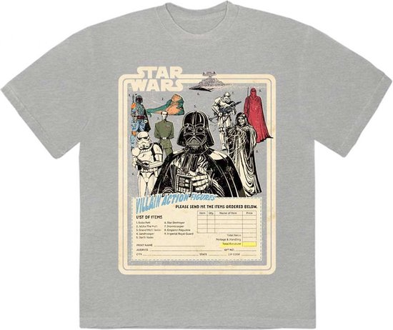 Disney Star Wars - Villain Action Figures Heren T-shirt - XL - Grijs