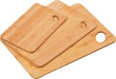 Kesper Keuken voedsel bereiden snijplanken - set 3x stuks - bamboe hout - verschillende formaten