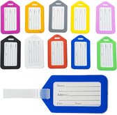 Bagagelabels 10 stuks verschillende kleuren - kofferlabels voor handbagage, koffers, laptoptas, rugzak, kinderwagens - voor reizen 8,6 cm x 4,8 cm