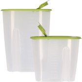 Voedselcontainer strooibus - groen - 1,5 en 2,2 liter - kunststof
