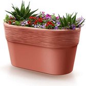 Prosperplast Plantenpot/bloempot Windsor - buiten/binnen - design kunststof - terracotta - L28 x B15 x H15 cm - Ovaal