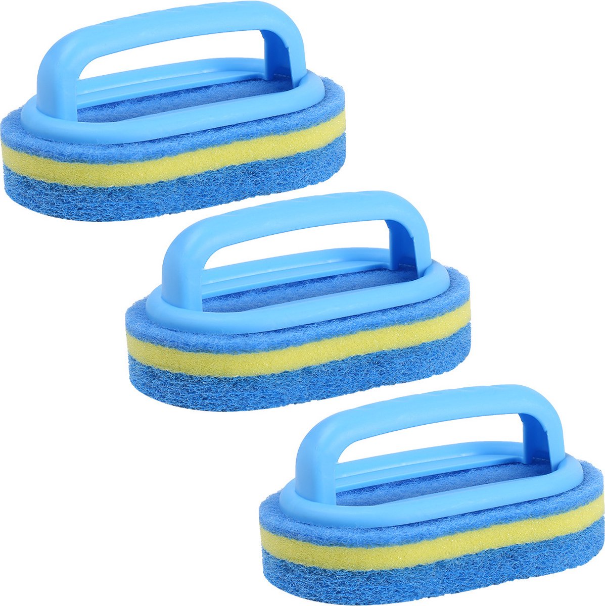 Goedkoopste 3 Stuks - Keukenborstel - Spons Schoonmaakborstel Met Handvat - Draagbare Scrub Borstel - Scrub Borstel - Wandreiniging - Bad Borstel - Afwasborstel - duurzaam - anti schimmel - ergonomisch - schoonmaakborstel - spons - sponsborstel