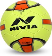 Nivia Klassiek voetbal | Maat: 05 | Kleur: geel/oranje | Gestikte trainingsbal | Voetbal met 32 ​​panelen