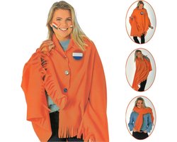 Oranje Poncho Fleece - Voetbal EK & WK - Koningsdag - One size