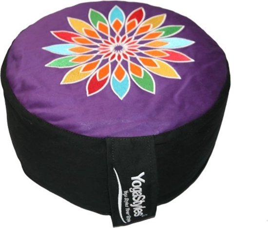 YogaStyles Meditatiekussen Symbolic rainbow met zwart kant van YogaStyles — afbeelding 2