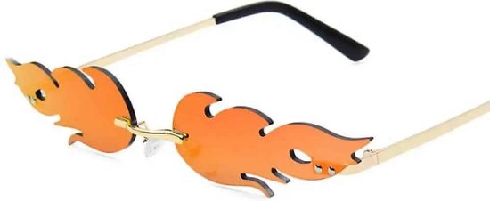 Vlammen zonnebril + Partydop Universele Flessendop - Festival dop - Festival bril - Combi deal - Koningsdag - EK voetbal - Oranje van Partydop — afbeelding 5