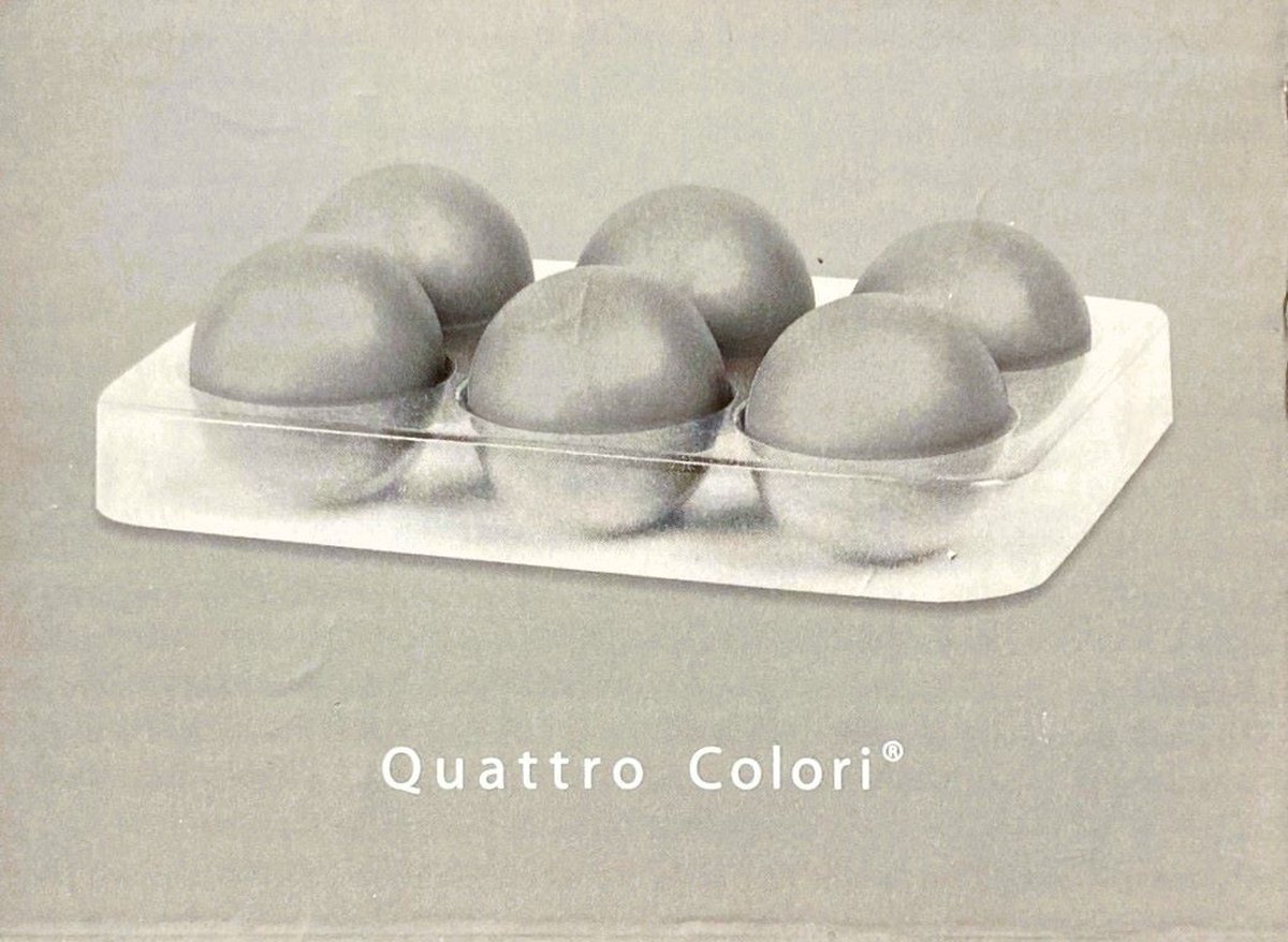 Quattro Colori - magneten bolvorm - 6 stuk - grijs