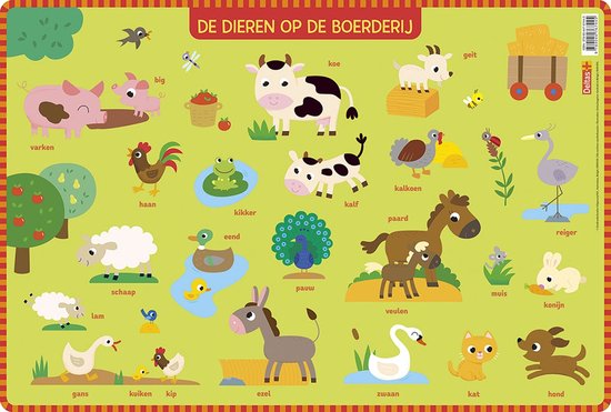 Educatieve onderleggers - De dieren op de boerderij | bol