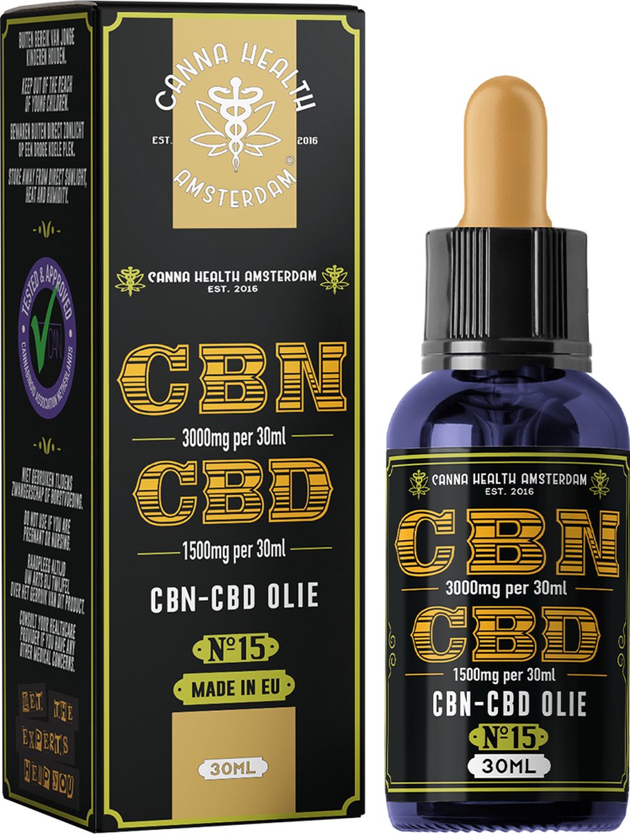 Goedkoopste Canna Health Amsterdam - Black Label - No. 15 CBN-CBD Oil - 30ml