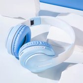 WizBay Premium Select™ Headset - HD Bluetooth Phone Call - Ingebouwde Microfoon - Superior 40mm Coil Sound -SD Card - Verstelbare Hoofdband - Soft Zuurstof doorlatend Ear Pads - Kleur Lichtblauw Wit