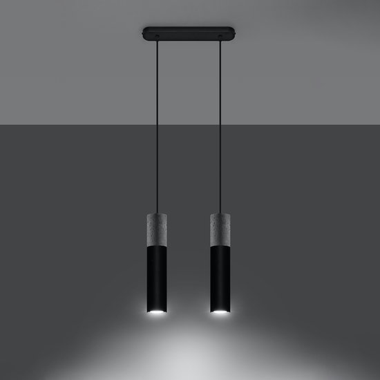 Hanglamp Borgio Zwart 2-Lichts - Giga Meubel