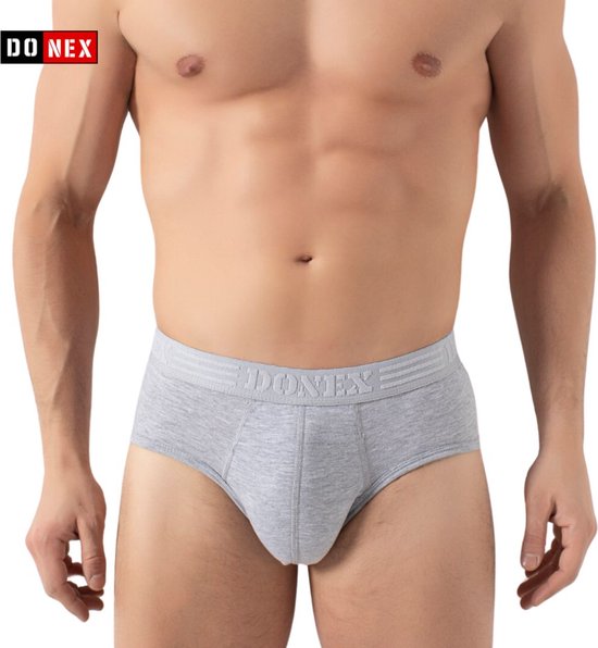 Lot de 3 slips homme DONEX® - Basic - Katoen - Grijs - Taille M