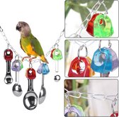 Kauwen Vogel Kleurrijke Plastic Speelgoed Papegaai Speelgoed Opknoping Kooi Decoratie met Bel voor Papegaaien Ara's Liefde Kanarievogels