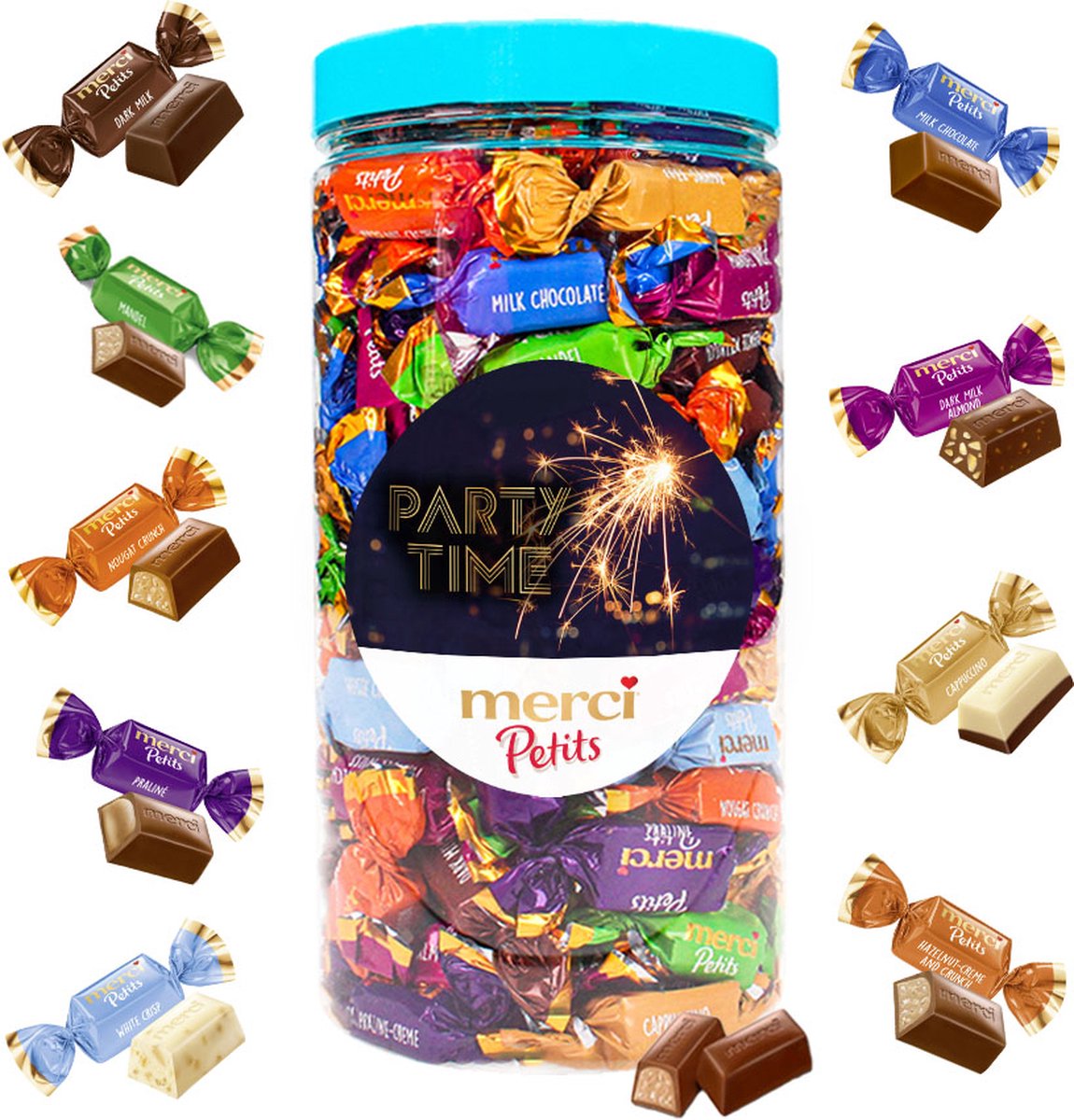 merci Petits chocolade pralines "Party Time" - chocoladecadeau - 7 smaken - 700g