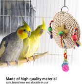 Vogel papegaaienspeelgoed, hangende papegaaienkooi, speelgoed voor parkieten met haak, vogel papegaai schommel kauwspeelgoed (S)