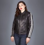 Helstons Victoria Leather Rag Black Jacket 2XL - Maat - Jas