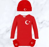Set Romper, muts en wanten Turkije 3 -6 maanden