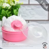 Borvat® - Baby Poeder Puff Box - Fluffy Body After-bath Powder Case - Talk Powder Puff - Roze - 1 Stuk