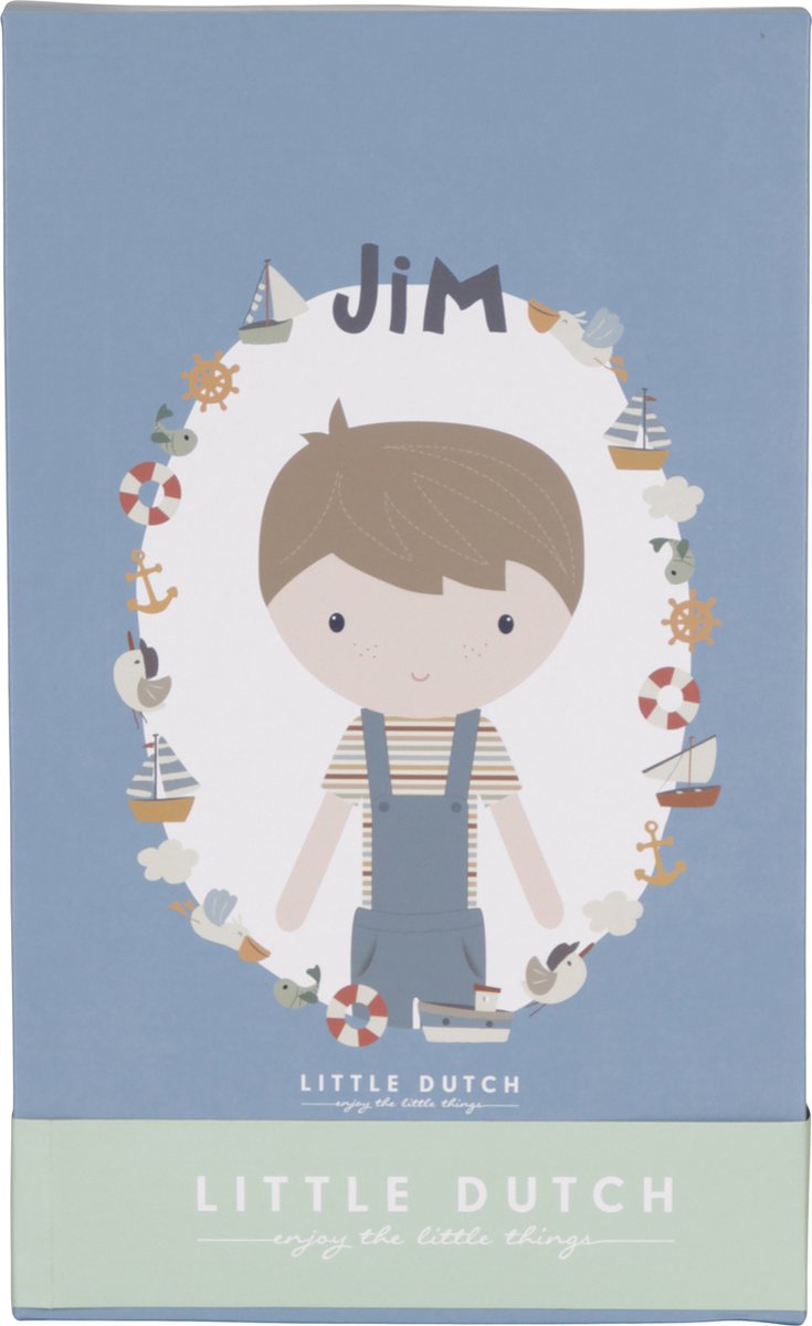 Little Dutch Vintage Sunny Stripes Knuffelpop - Jim - 50 cm — afbeelding 6