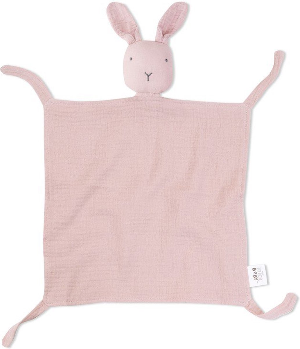 Interbaby knuffeldoekje konijn donkerroze