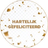 60x Sluitstickers Hartelijk Gefeliciteerd 5 cm Rond Feestelijke Sluitsticker - Envelop sticker sluitsticker 2