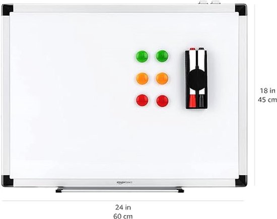 droog uitwisbaar en magnetisch - Magnetische whiteboard voor thuis of op kantoor. 60 cm x 45 cm