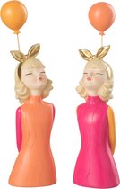 J-Line figuur Meisjes Ballons - kunststof - mix - 2 stuks