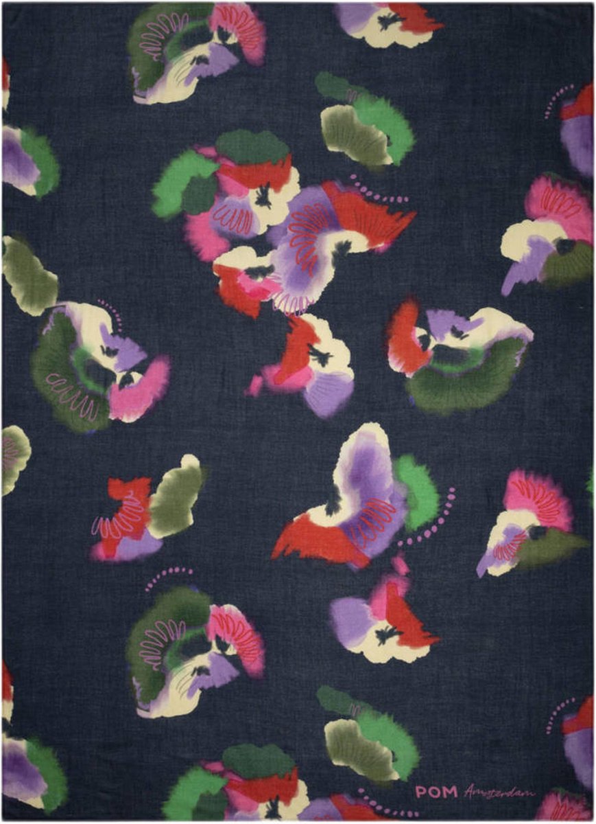POM Amsterdam sjaal Violets donkerblauw
