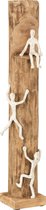 J-Line decoratie Figuur 3Klimmers - hout/aluminium - naturel/zilver