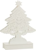 J-Line Sapin De Noel Decoratif Led Bois Blanc Small