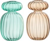 J-Line vaas Michel - glas - aqua/beige - 2 stuks