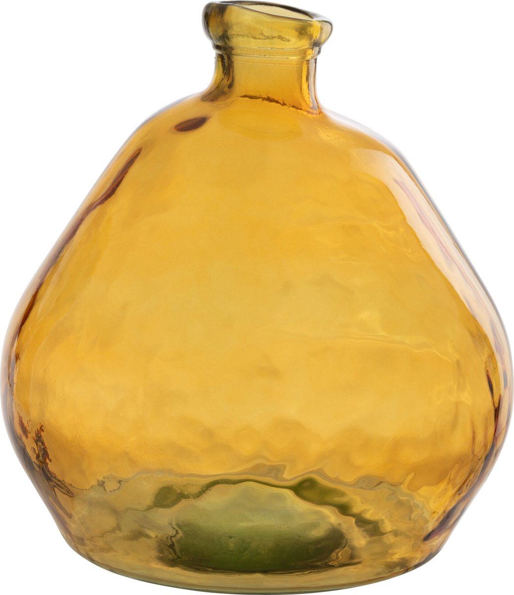 J-Line vaas Laura - glas - oker - large - Ø 45 cm Geel