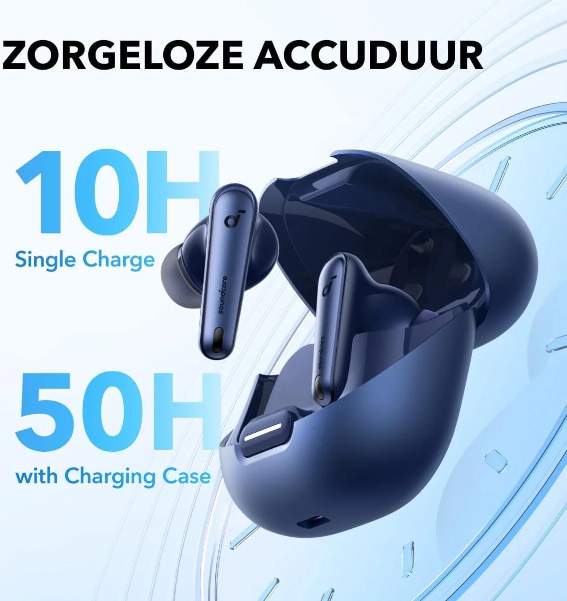 soundCore Liberty 4 Draadloze Oordopjes - Noise Cancelling - Blauw thumbnail 5