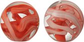 J-Line presse-papier Slinger - glas - oranje/rood - large - 2 stuks