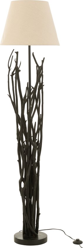 J-Line staande Lamp Takken Kastanje - hout - zwart