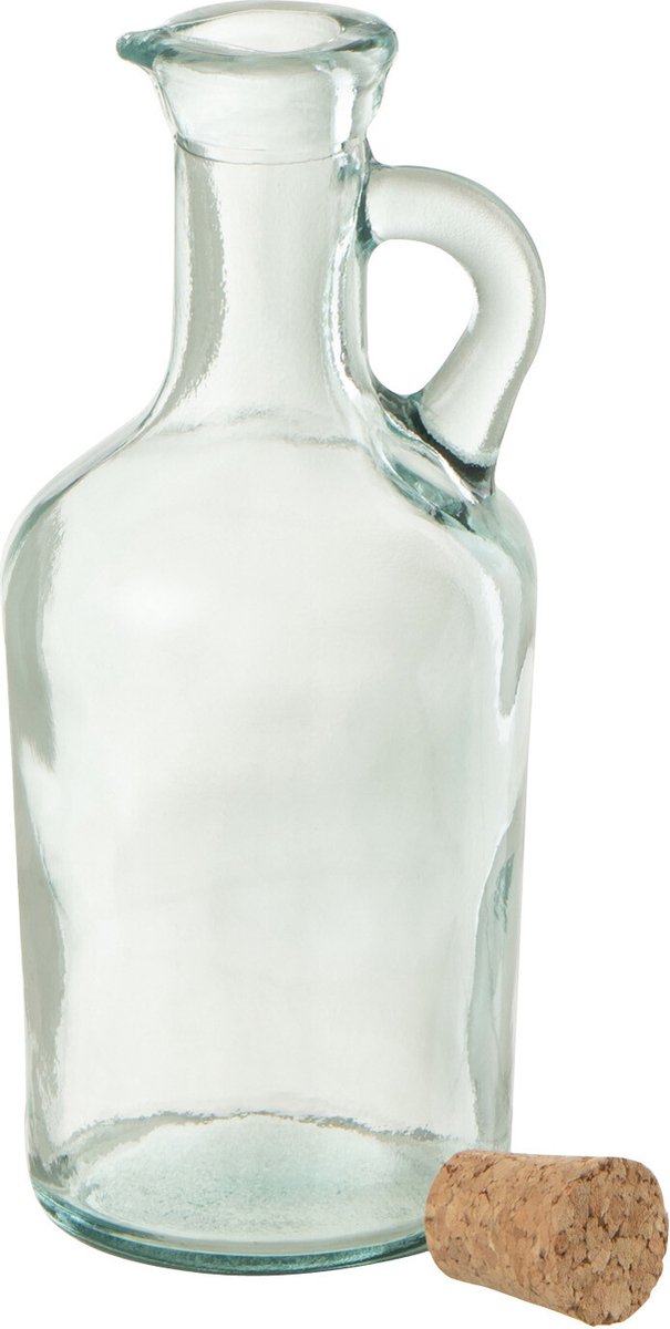 J-Line karaf Tuit Rond - decanteerkaraf + stop - glas/kurk - transparant/groen