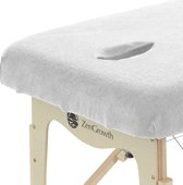 ZenGrowth® Badstof Hoeslaken Massagetafel Wit – Met uitsparing – Geschikt voor meerdere massagetafels – Stretch materiaal - Extra comfort – 280 gram/m2 dikte
