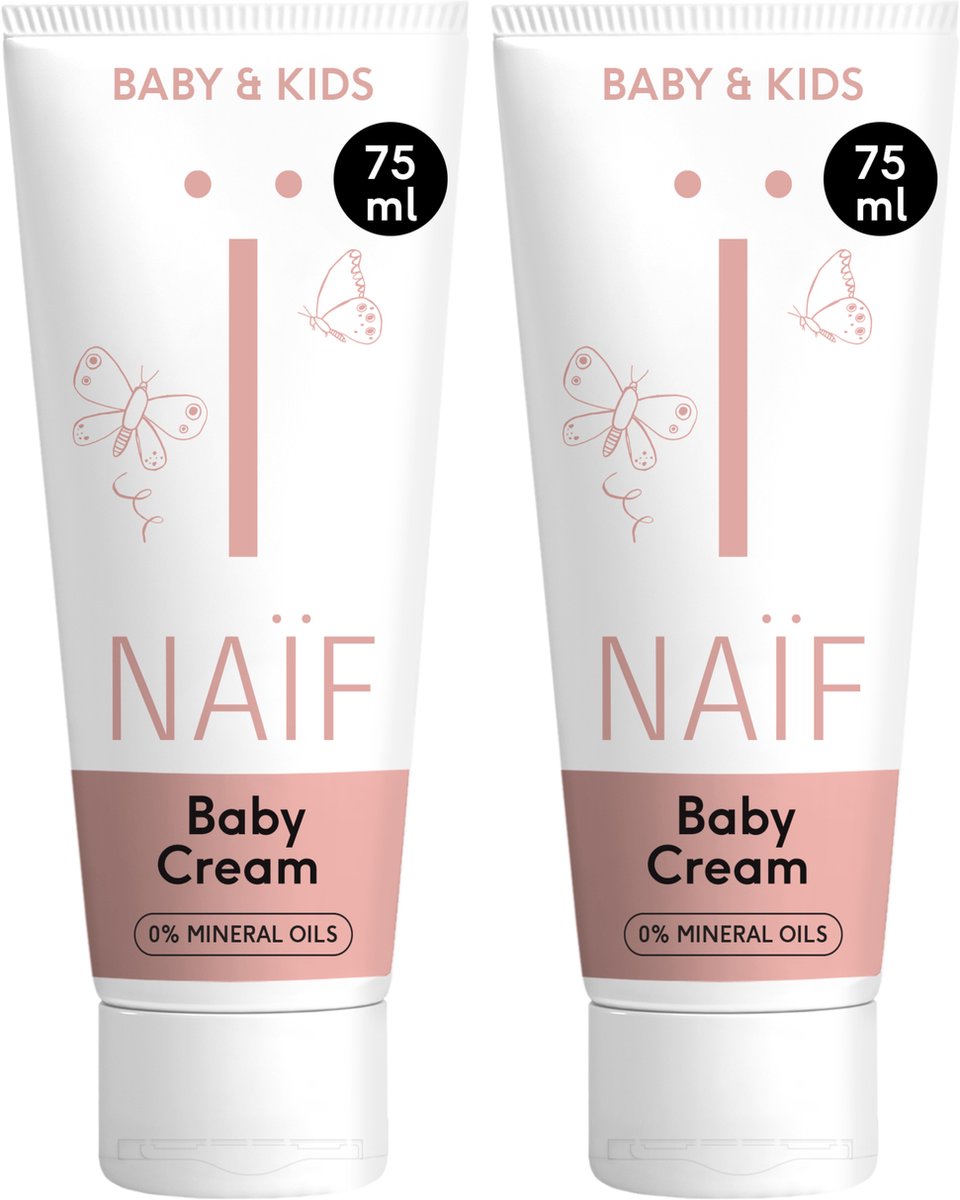 Bol.com Naïf Baby Crème Voordeelset – Baby & Kind – Droge & Gevoelige Huid – Natuurlijke Ingrediënten – 2x75ml aanbieding