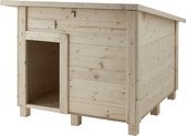 Décorations de jardin | Niche à chien Pongo | Pour les petits Chiens | Niche en bois avec feutre de toiture |