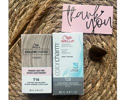 DUOPACK - Wella Color Charm Toner - T18 & T28 - Lightest Ash Blonde & Natural Blonde - NIEUWE VERPAKKING