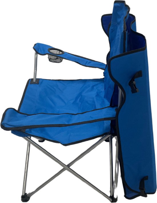 SFT Products - Opvouwbare Strandstoel met Zonnescherm - Blauw - Inklapstoel met Bekerhouder - Stoel met Zonnescherm en Bekerhouder - Strandstoel - Parkstoel - Campingstoel - Opvouwstoel van SFT Products — afbeelding 2